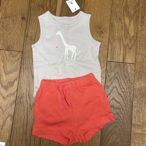 NWT Gap baby gray tank onesie with shorts